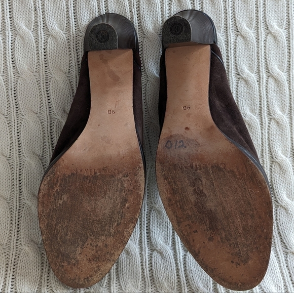 Cole Haan Leather Mules Slip On Heels Shoes 9 Brown Studded‎ Grommets - Picture 9 of 14